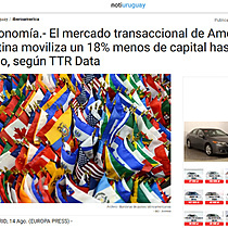 Economa.- El mercado transaccional de Amrica Latina moviliza un 18% menos de capital hasta julio, segn TTR Data